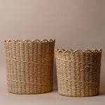 Jute Storage Basket with Scallop Edge basket Indaba