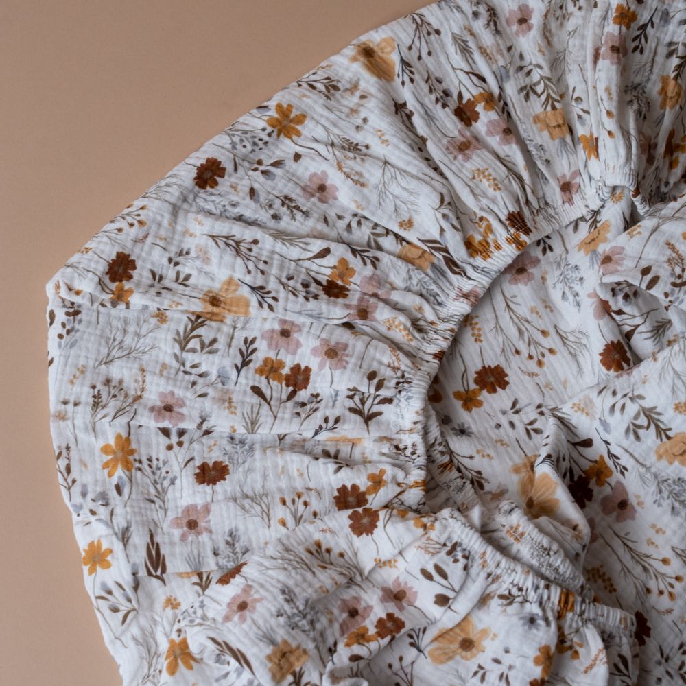 Cotton Crepe Change Pad Cover FINNBIRD - changing pad cover Minika (Faire) Wildflowers