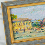 "Summertime Village" Framed Vintage Painting - Rug & Weave