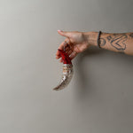 Glass Santa Moon Ornament CHRISTMAS 2025 Creative Co-op (DYA)