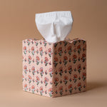 Floral Block Print Tissue Box tissue holder Paper Mirchi (Faire) Pink Floral