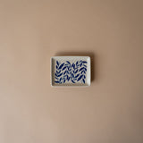 Blue Floral Stoneware Dish dish Creative Co-op (DYA) Large