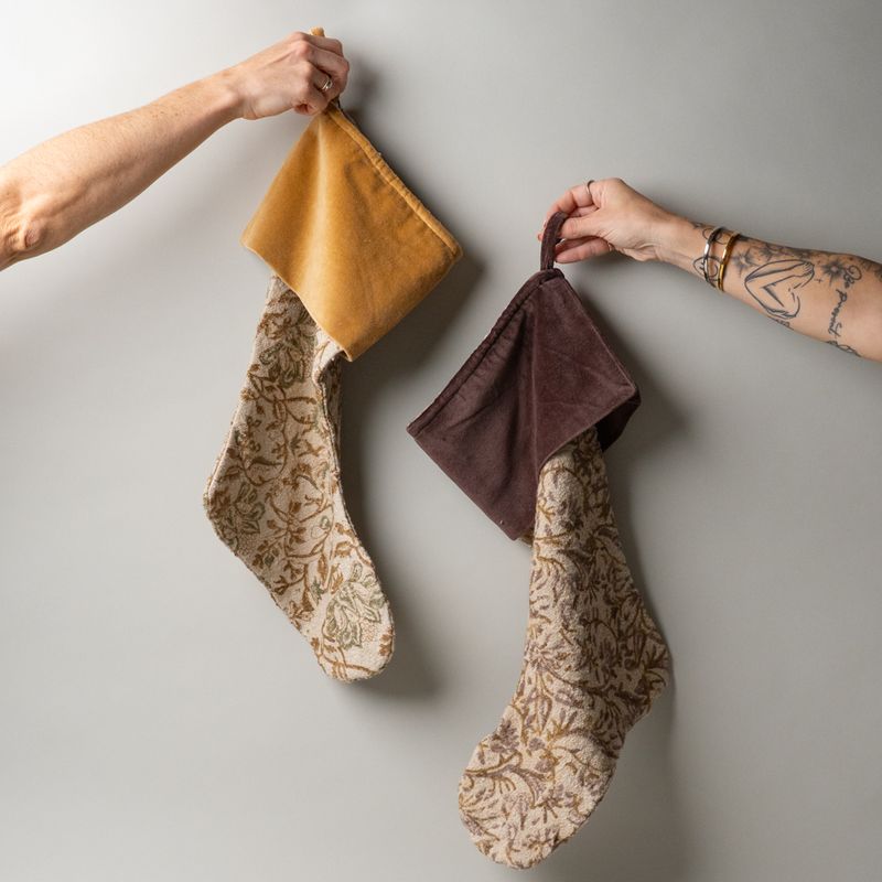 Velvet Block Print Stocking