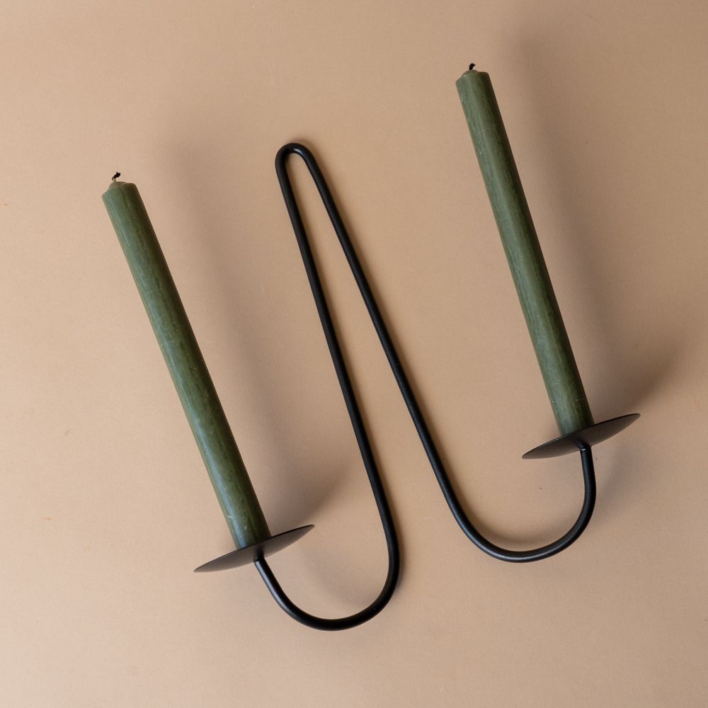 Iron Double Candle Wall Sconce candle holder Luxe B Co (Faire)