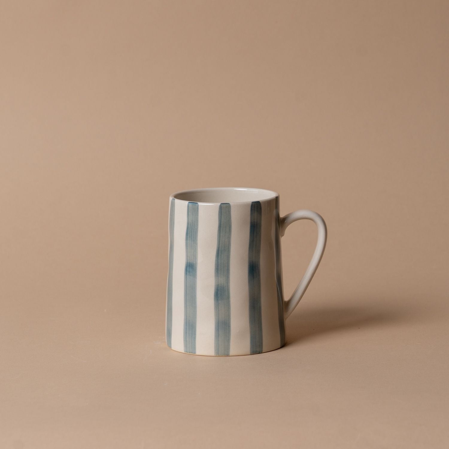 Hand-Painted Stripe Mug mug Creative Co-op (DYA) Mist Stripe