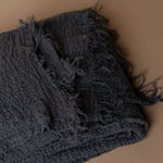 Textured Linen Throw Blanket blanket Linen Way