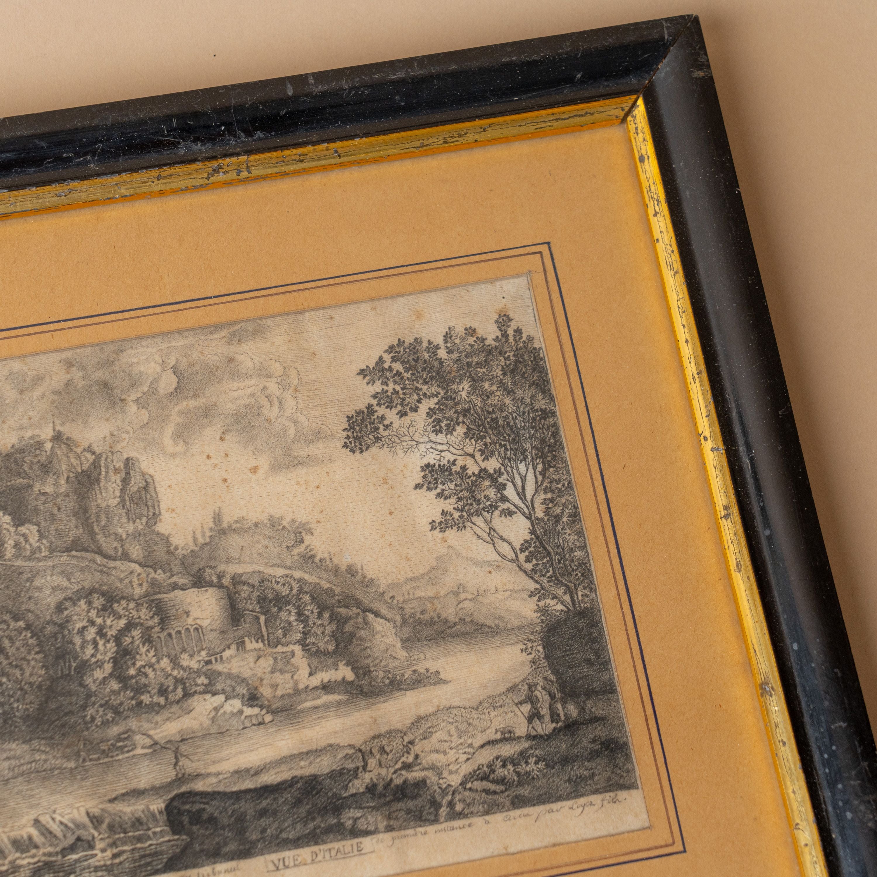 Antique Framed Sketch - 1800's VINTAGE - artwork Hauer Market
