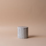 Greige Fluted Marble Jar