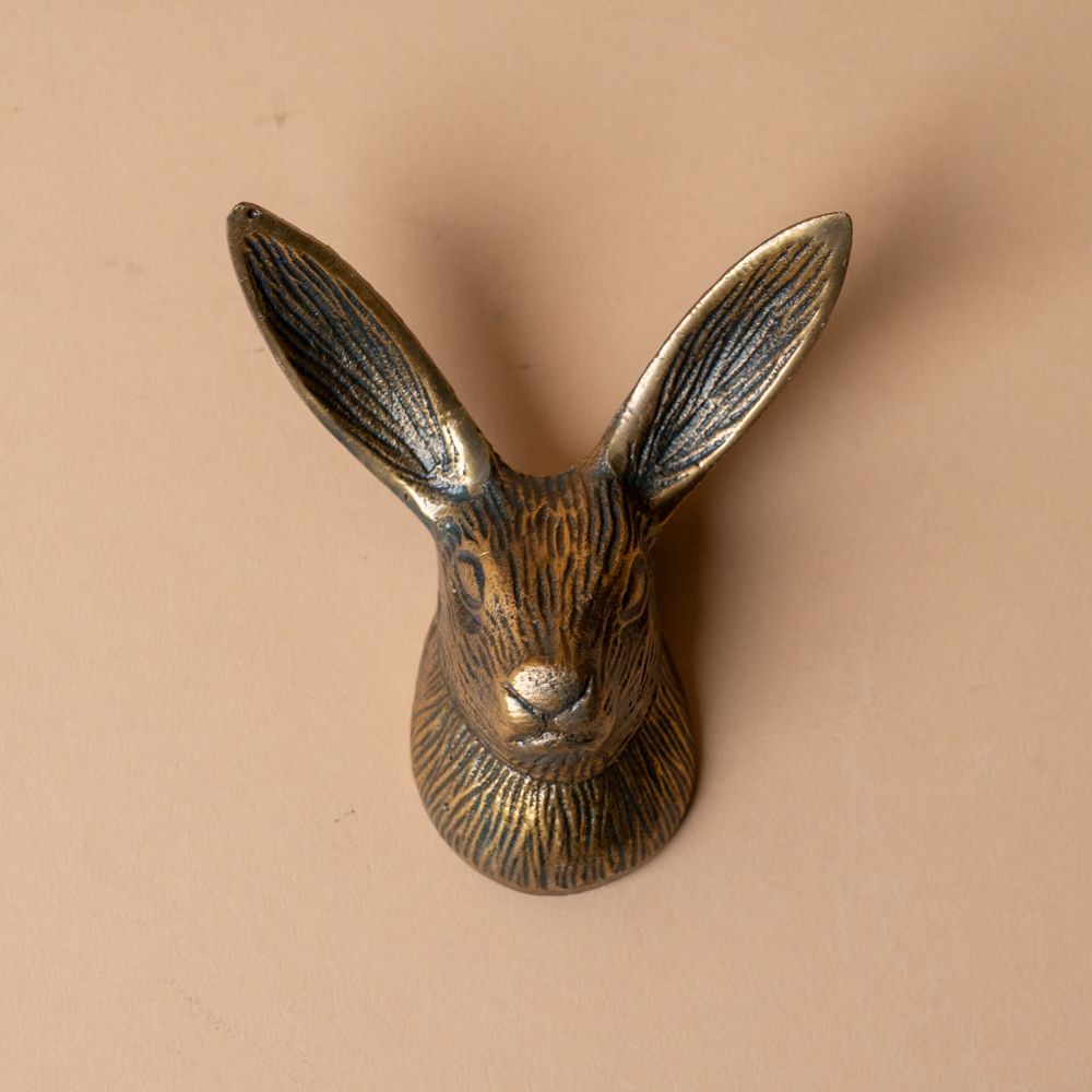 Antique Brass Rabbit Hook FINNBIRD - wall hook Abbott Collection