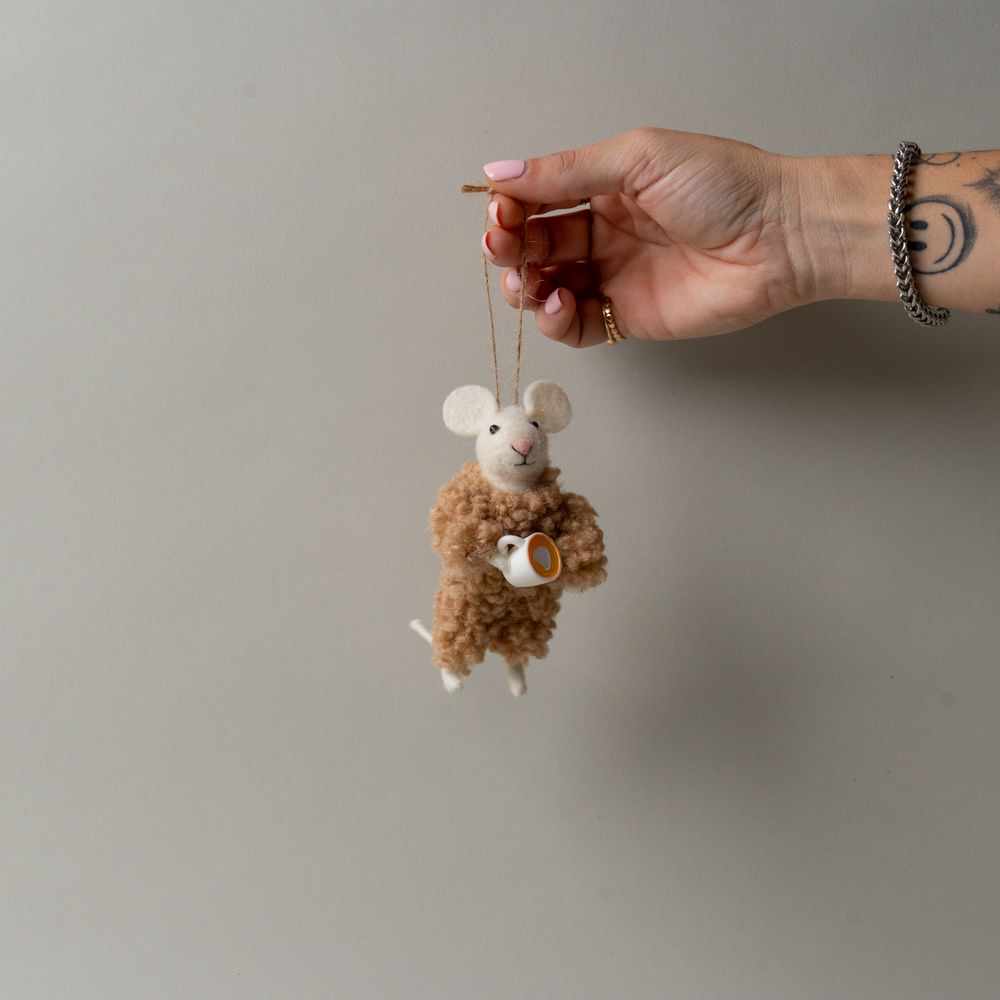 Coffee & PJ's Mouse Ornament CHRISTMAS 2025 Abbott Collection