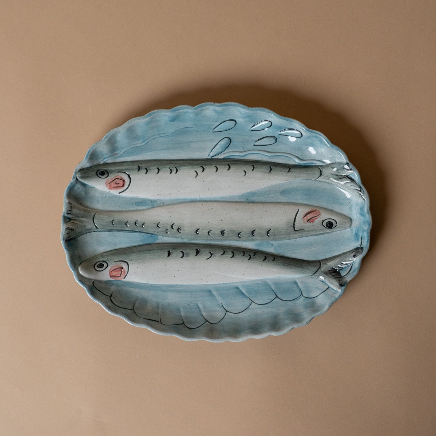 Stoneware Scallop Fisherman Dish dish Creative Co-op (DYA)