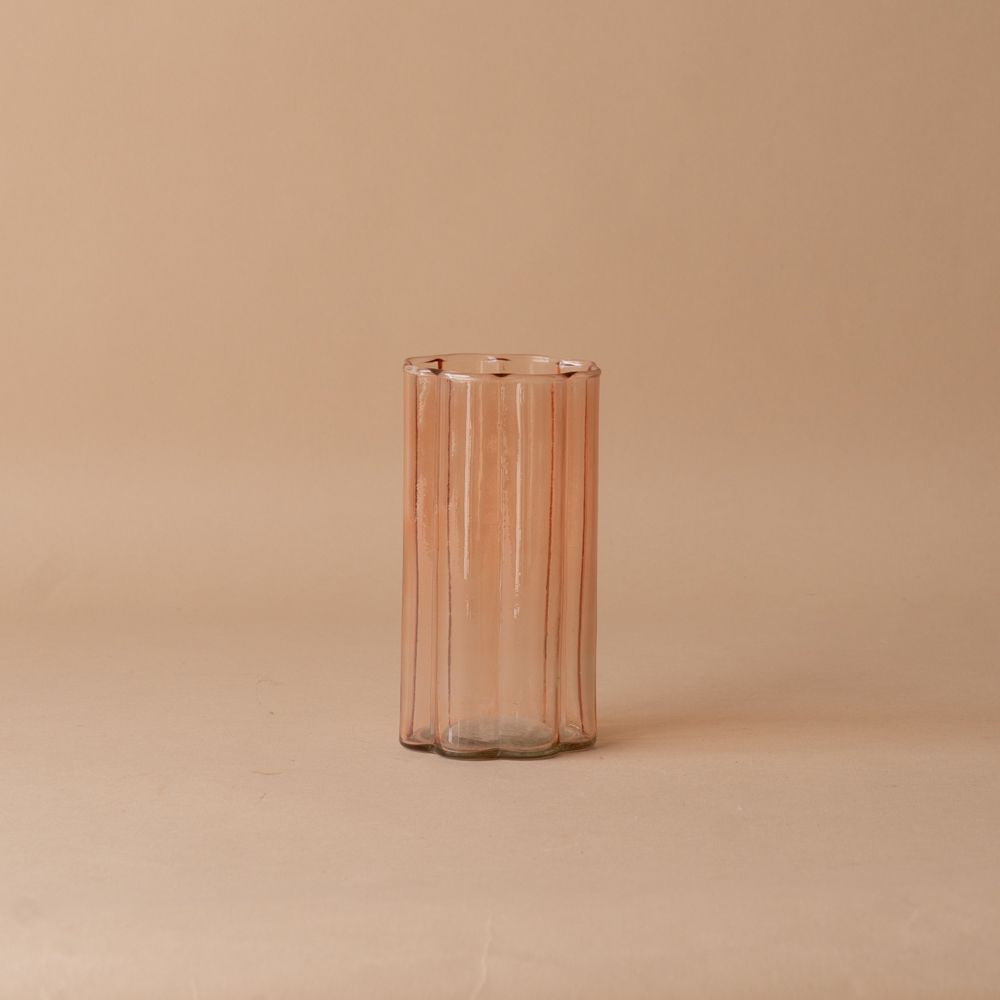 Petal Edge Drinking Glass glass cup Rosha Living Inc (Faire) Pink