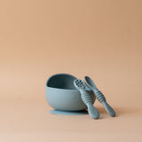 Suction Bowl with Spoons FINNBIRD - bowl Baby Bliss (Faire) Blue