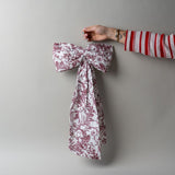 Burgundy Toile Bow Decorative Objects Luxe B Co (Faire) Large