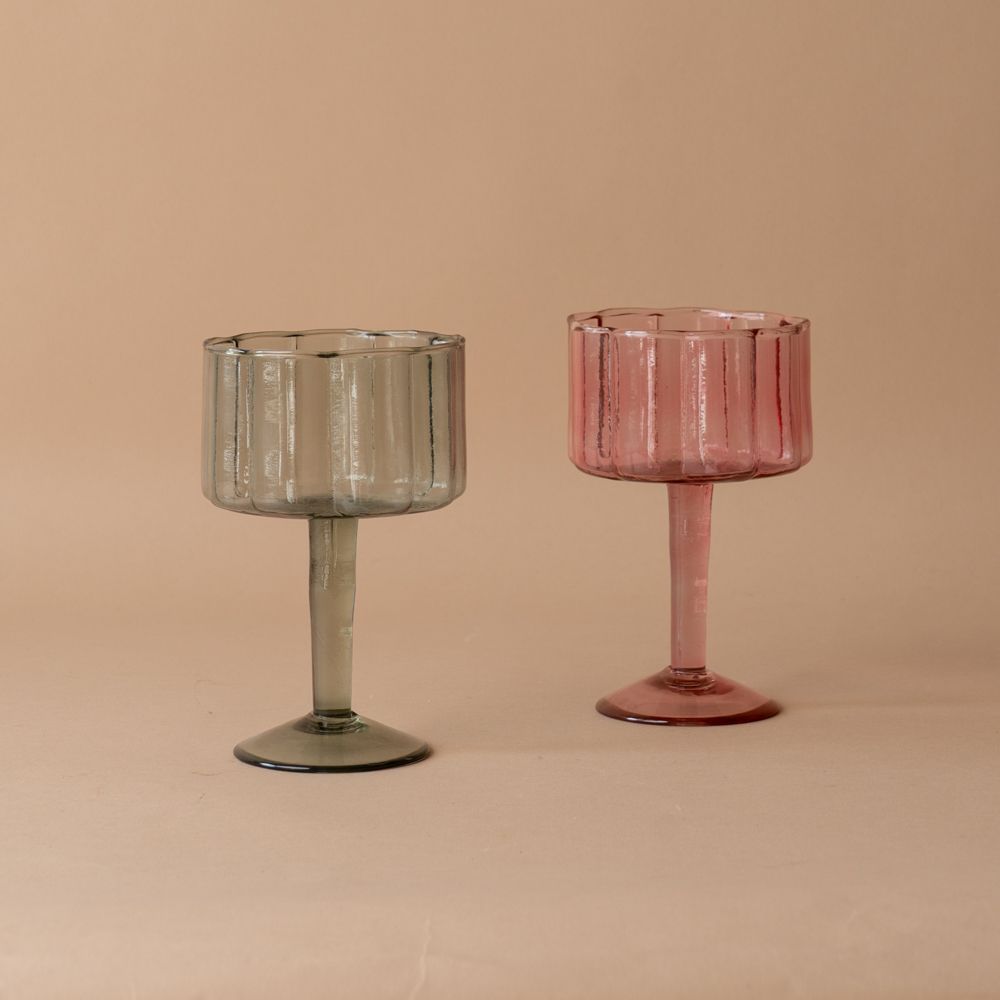 Petal Edge Wine Glass wine glass Rosha Living Inc (Faire) Pink