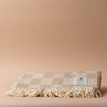 Supersoft Beige Check Wool Blanket blanket McNutt