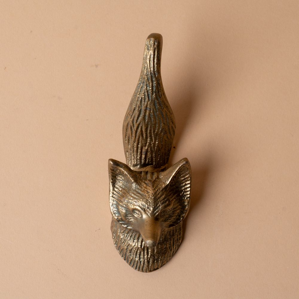Antique Brass Fox Hook FINNBIRD - wall hook Abbott Collection