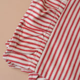 Red Ticking Stripe Tablecloth