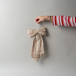 Beige Embroidery Stripe Bow Decorative Objects Luxe B Co (Faire) Medium