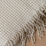 Waffle Throw Blanket with Fringe blanket Brunelli (ShopZio) Cream