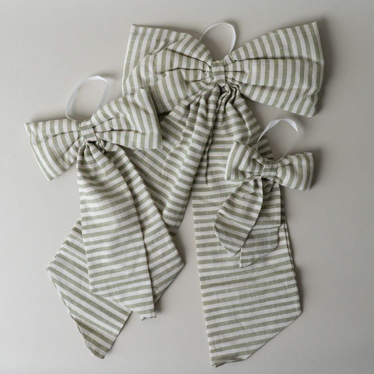 Green Stripe Bow Decorative Objects Luxe B Co (Faire)