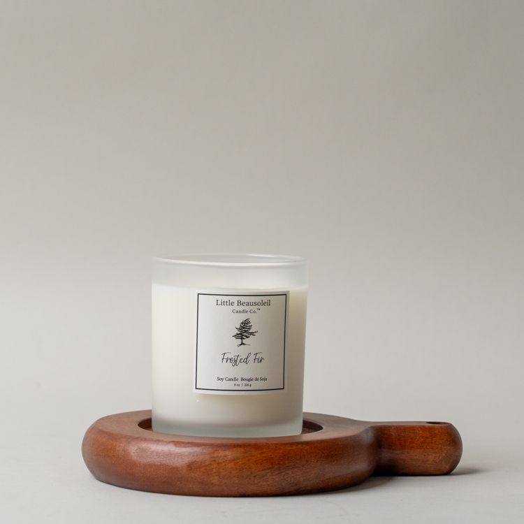 Mango Wood Candle Coaster candle holder Little Beausoleil Candle Co.