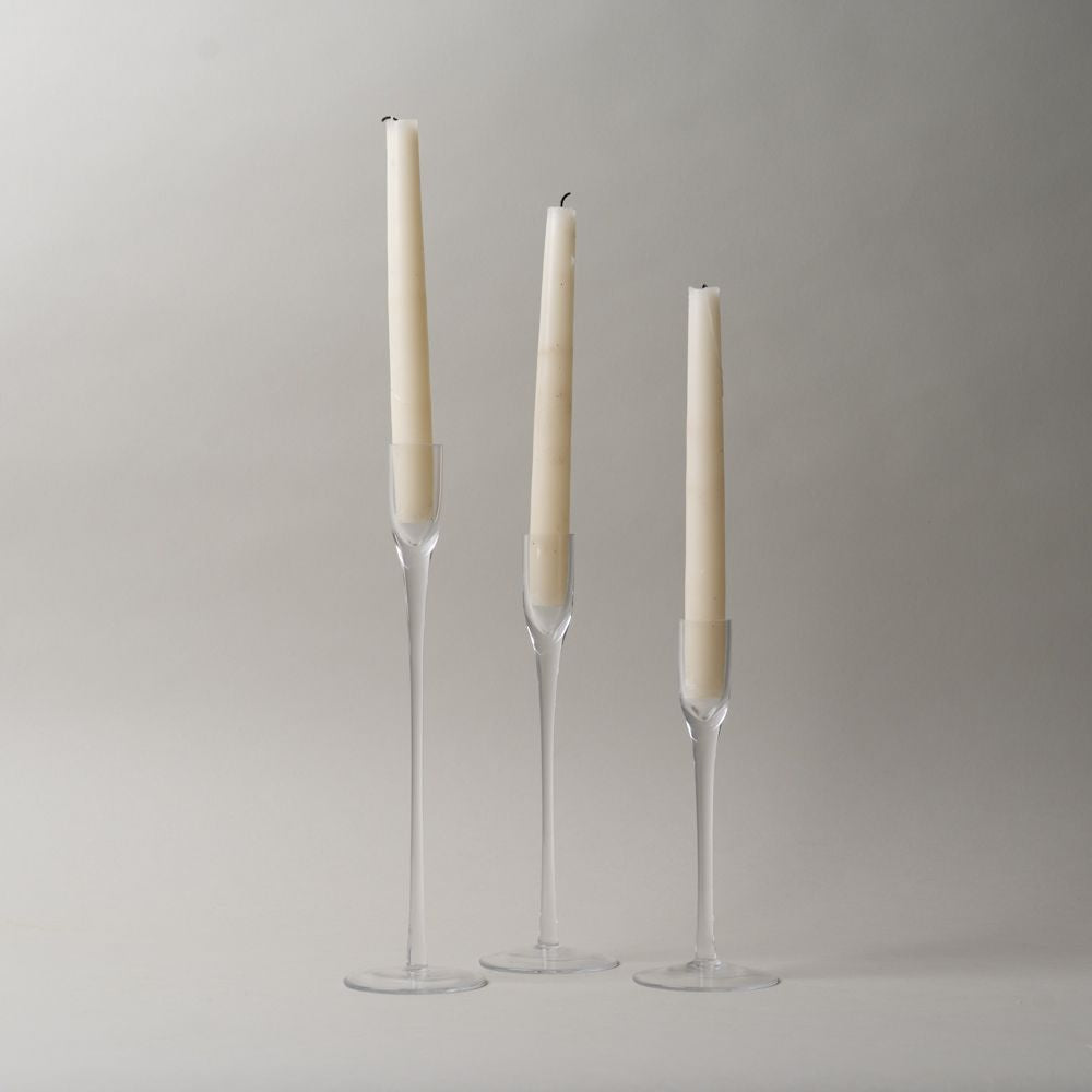 Flute Style Glass Taper Holder candle holder Abbott Collection