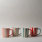 Stripe Stoneware Mug CHRISTMAS 2025 Creative Co-op (DYA)