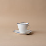 Organic Blue Edge Cup & Saucer mug Tranquillo (DYA)
