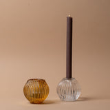 Ridged Glass Taper/Votive Holder