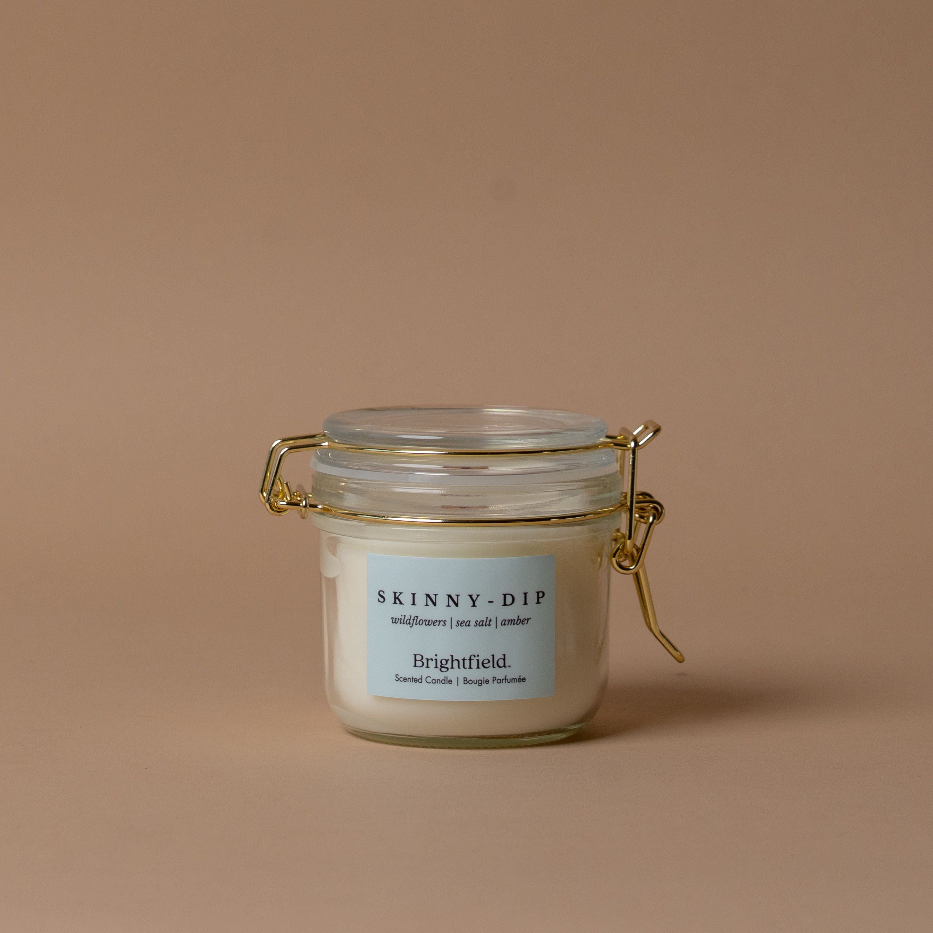 Glass Candle Collection by Brightfield candle Brightfield Skinny Dip ( Sea Salt, Wildflowers, Honey Jasmine)