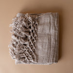 Natural Braided Throw Blanket with Tassel blanket Indaba