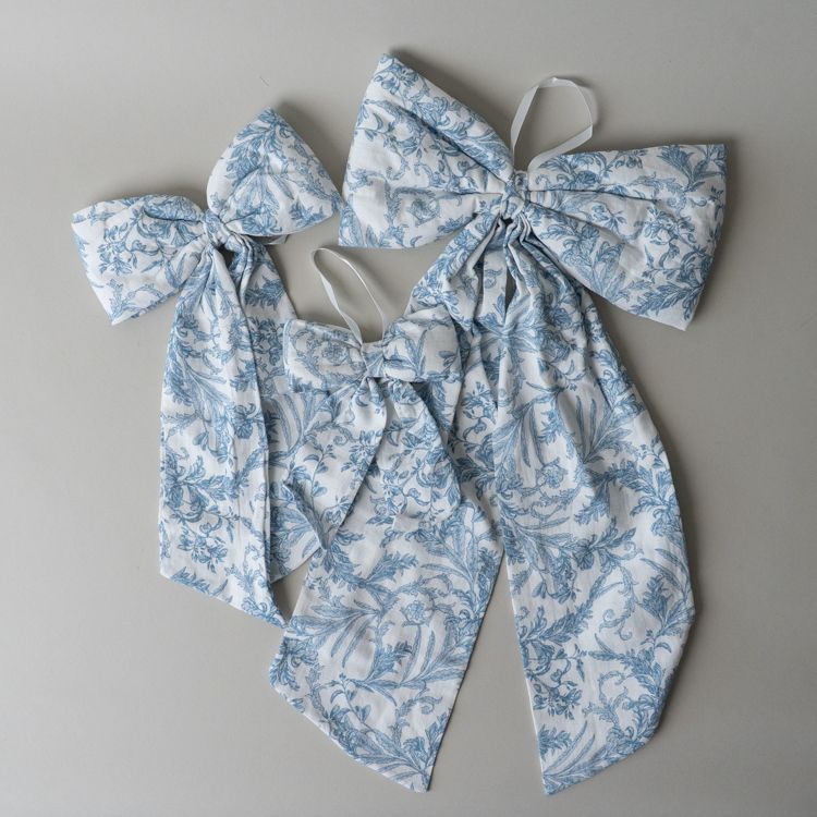 Blue Toile Bow Decorative Objects Luxe B Co (Faire)