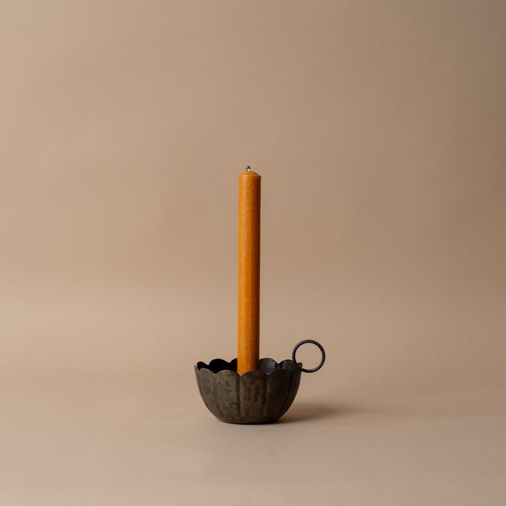 Antiqued Scallop Taper Candle Holder candle holder Bohemia Design (Faire)