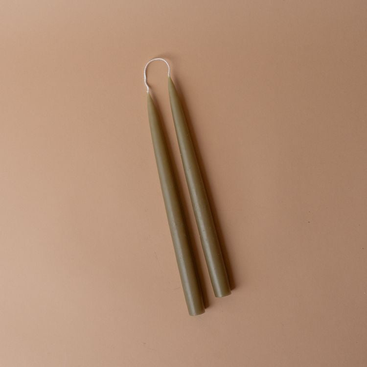 Classic 12" Taper Candles candle set Old Country Design (ShopZio) Olive