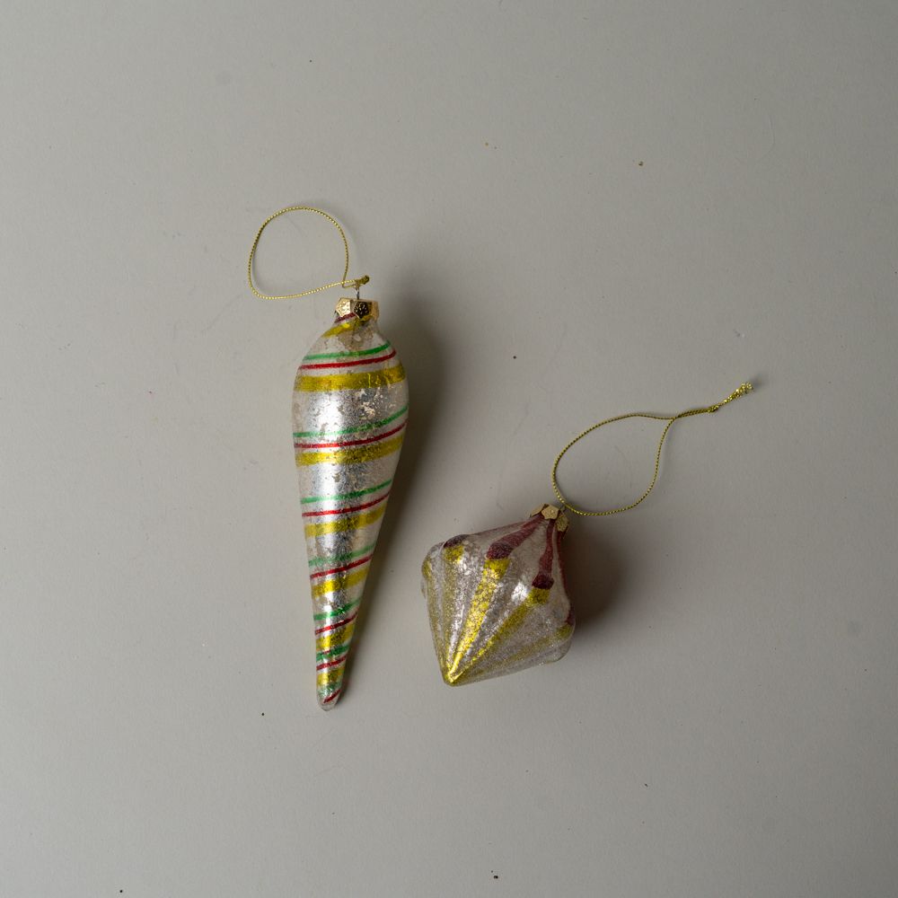 Stripe Mercury Glass Ornament CHRISTMAS 2025 Creative Co-op (DYA)