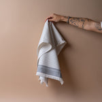 Turkish Cotton Striped Hand Towel hand towel Pokoloko White