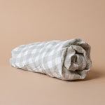 Cotton Crepe Crib Sheet FINNBIRD - crib sheet Minika (Faire) Sage Gingham