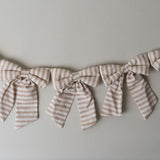 Fabric Bow Garland CHRISTMAS 2025 Luxe B Co (Faire) Sand Stripe