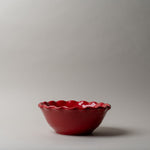 Red Stoneware Scallop Edge Bowl CHRISTMAS 2025 Creative Co-op (DYA) Medium
