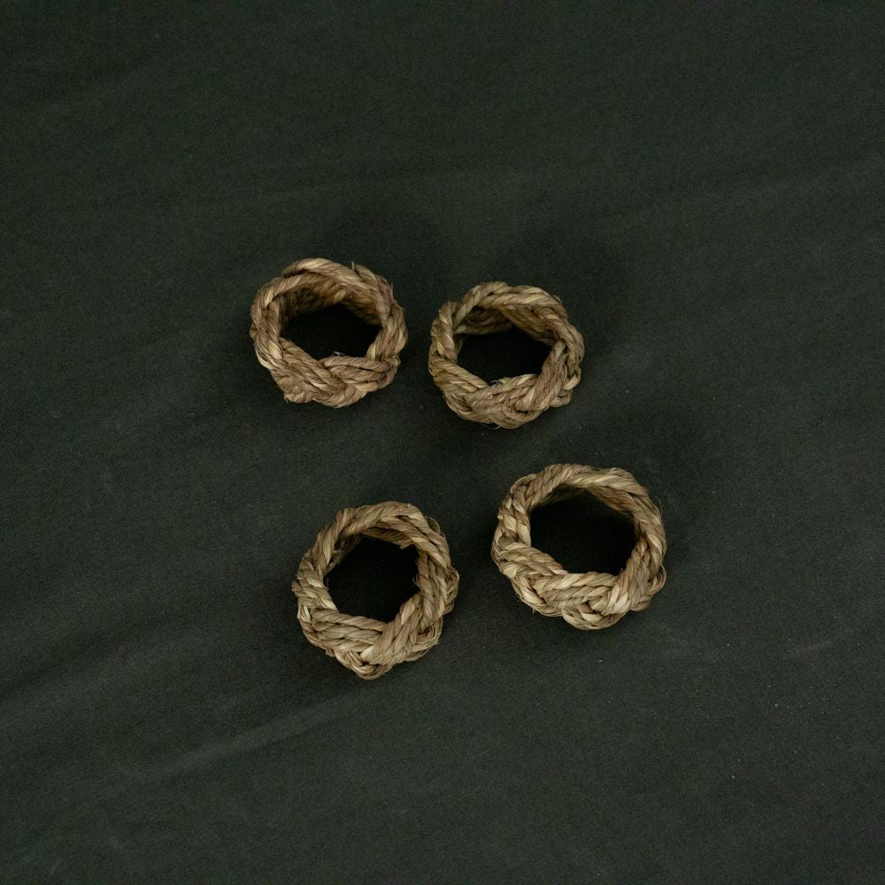 Braided Seagrass Napkin Ring Set - Rug & Weave