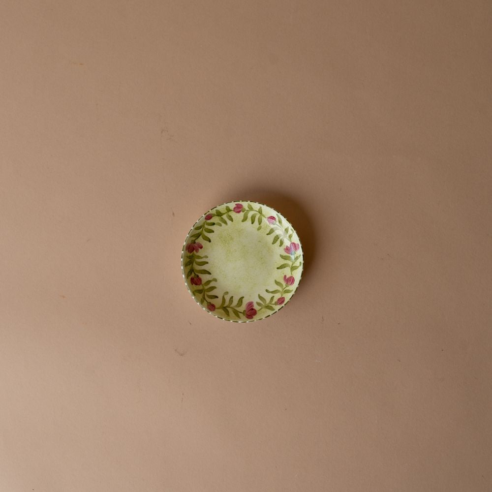 Hand-Painted Porcelain Dish - Floral Edge plate Cristina Cisneros (Faire)