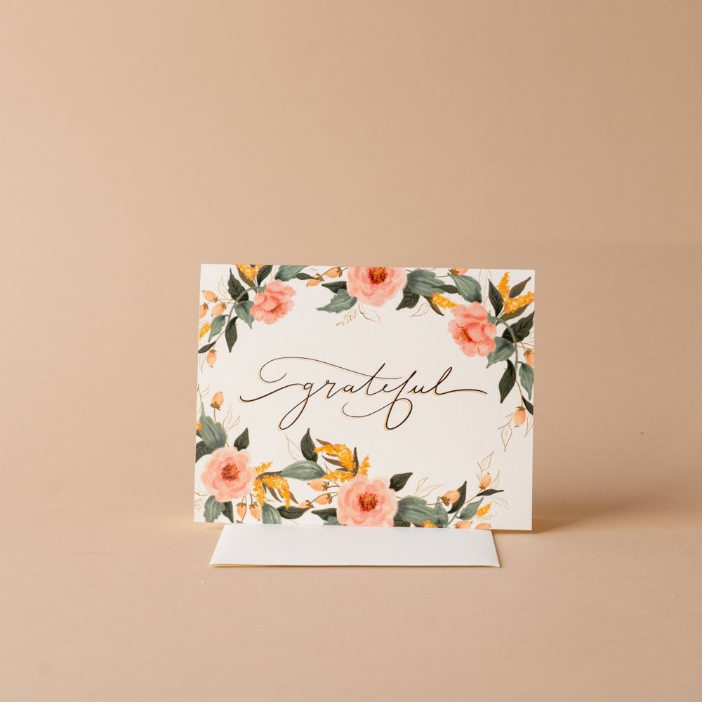 Floral Grateful Card greeting card Inkwell Cards (Faire)