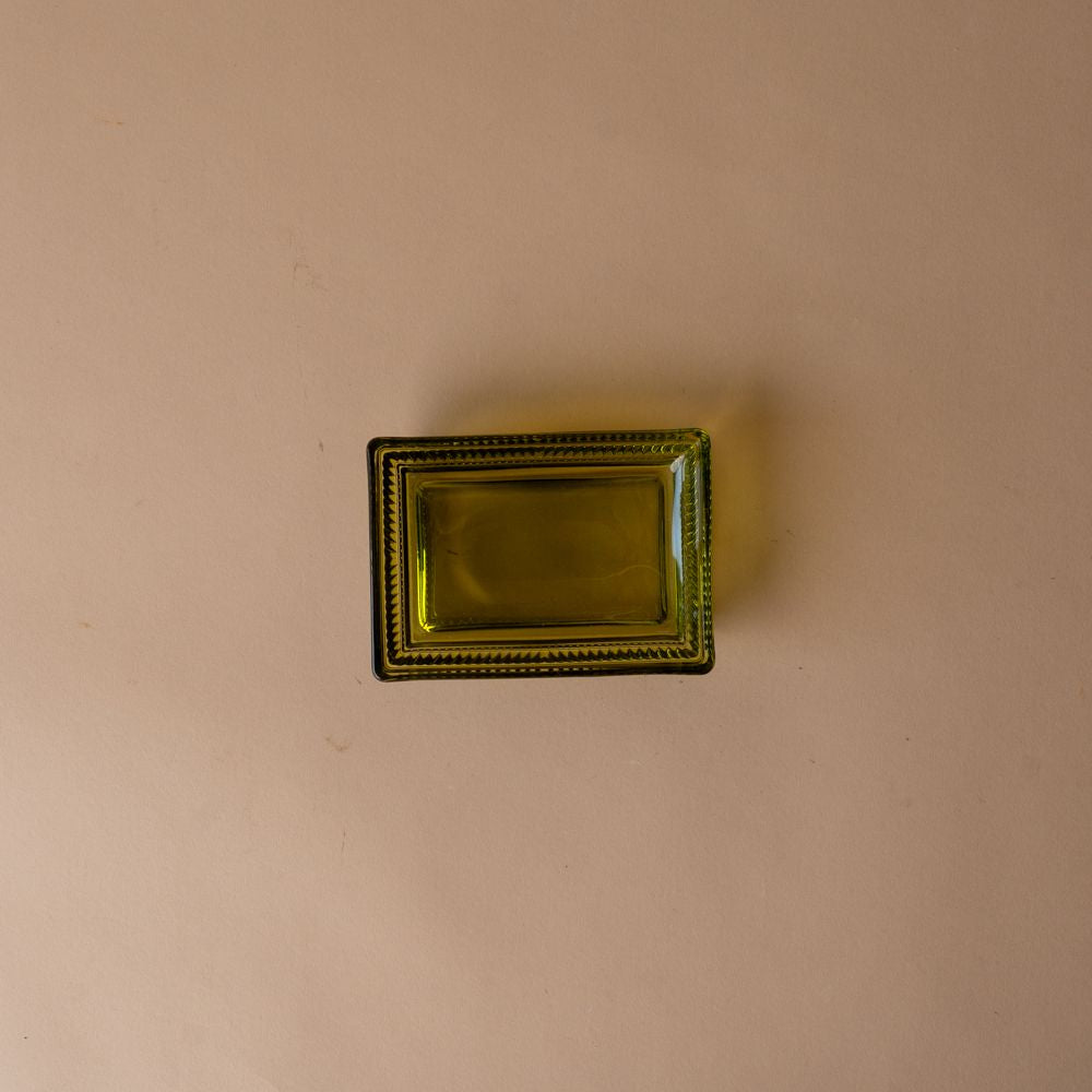 Olive Pressed Glass Soap Dish soap dish Creative Co-op (DYA)