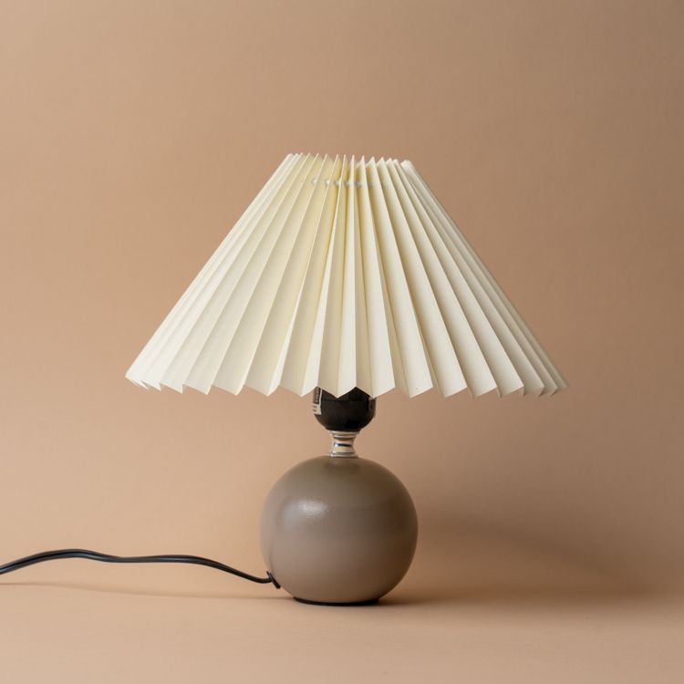 Ceramic Pleated Table Lamp - Taupe LIGHTING - table lamp Accents De Ville (ShopZio)
