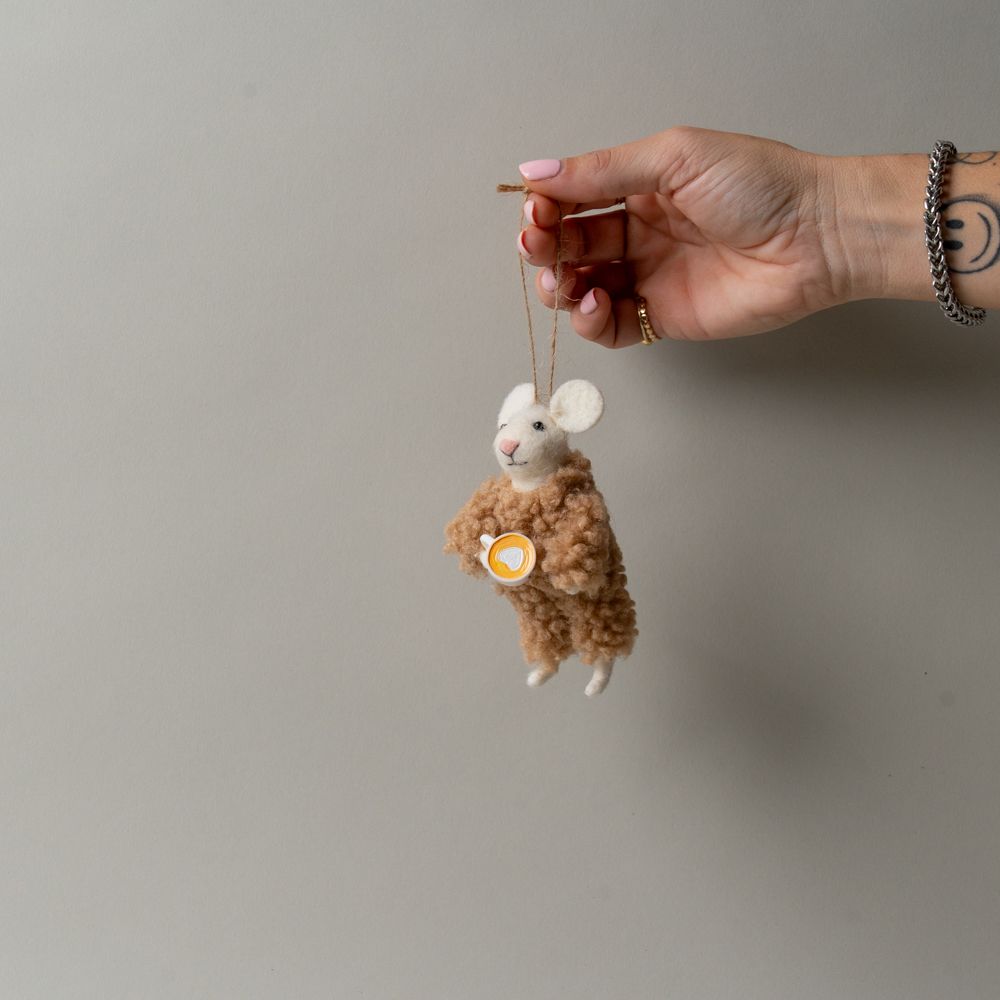 Coffee & PJ's Mouse Ornament CHRISTMAS 2025 Abbott Collection