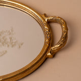 Antiqued Oval Floral Tray