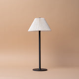 Touch LED Iron Table Lamp with Linen Shade - Black Base