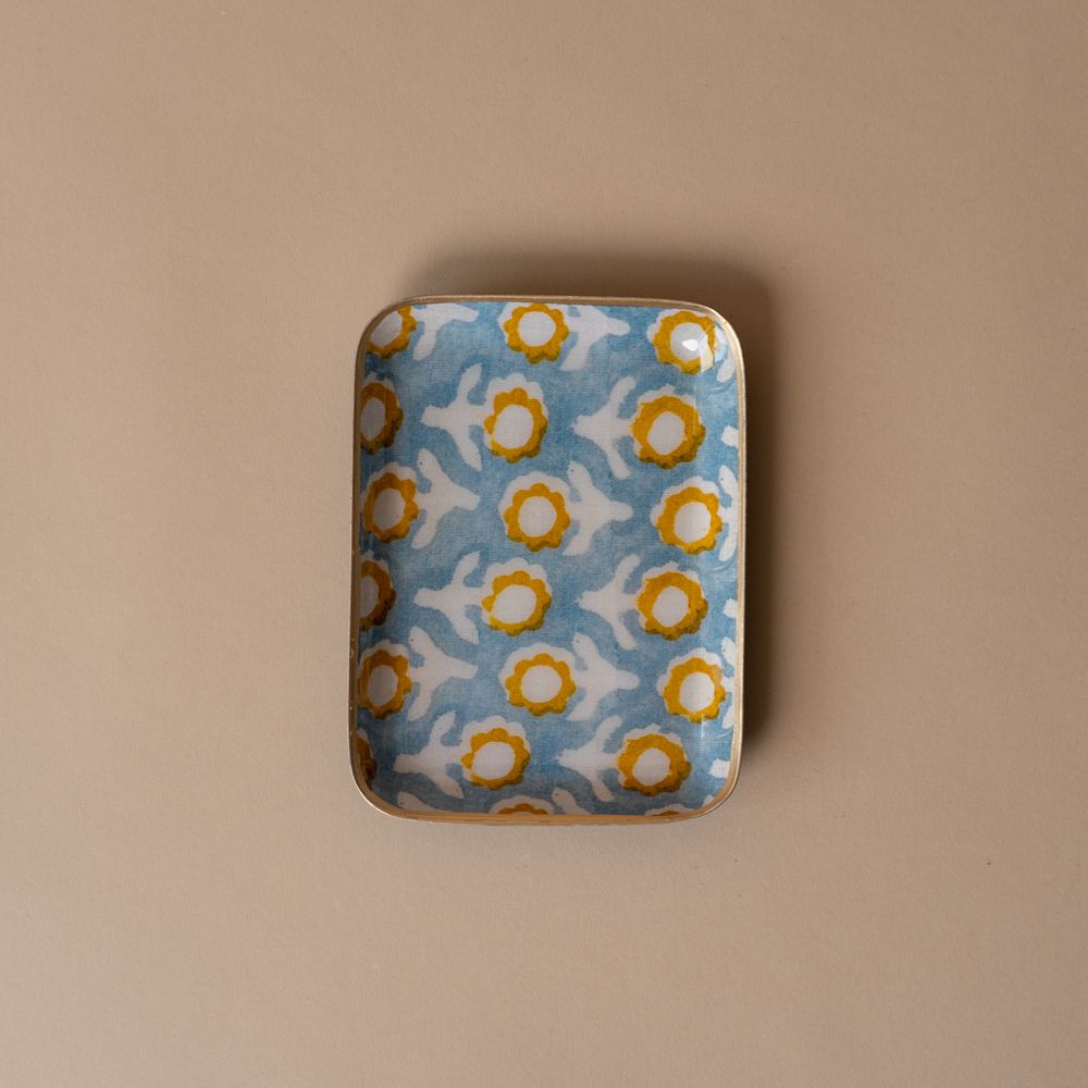 Sunflowers Enamelled Tray tray Bonheur du Jour (Faire) Small