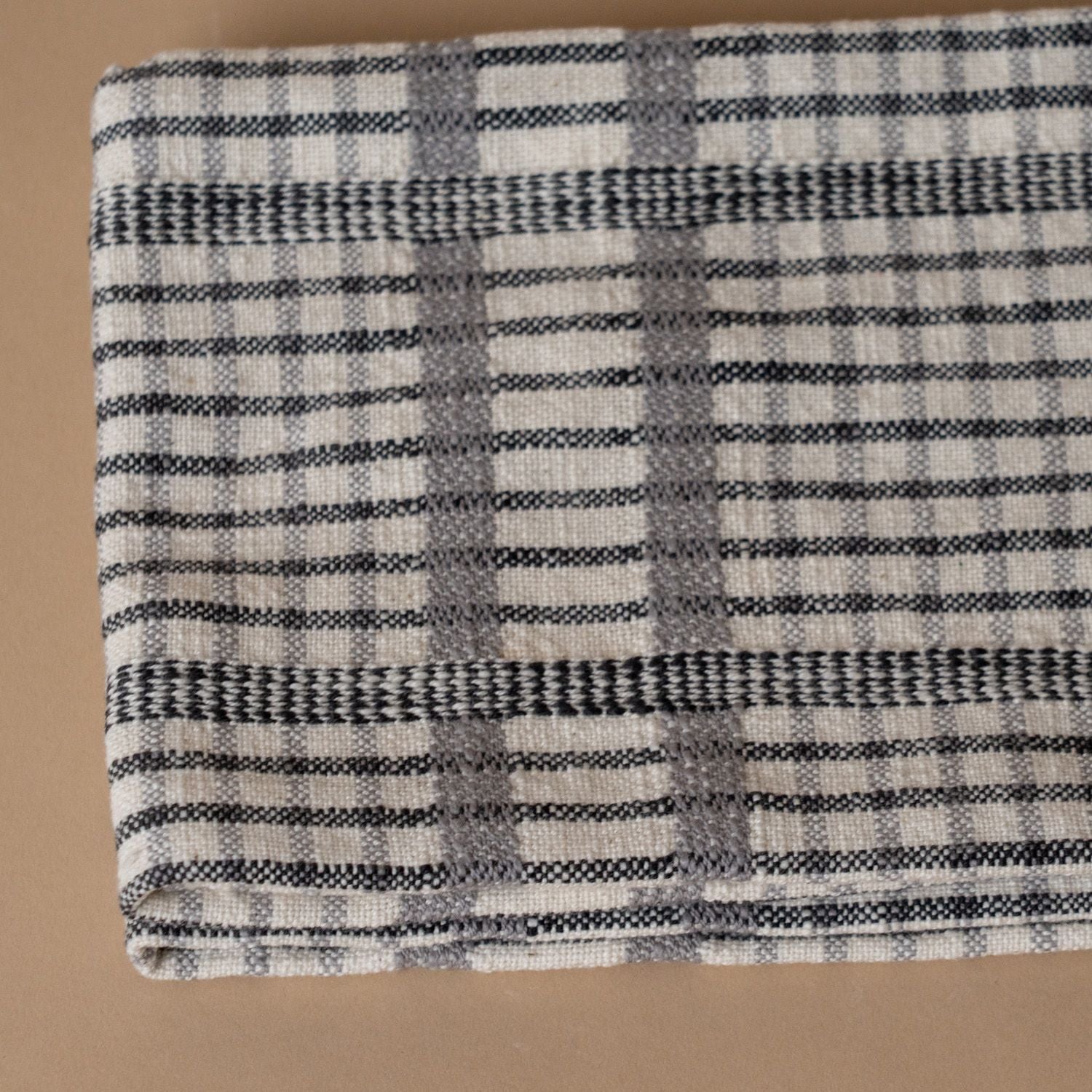 Cotton Check Dish Towel - Pewter kitchen towel DANICA (Faire)